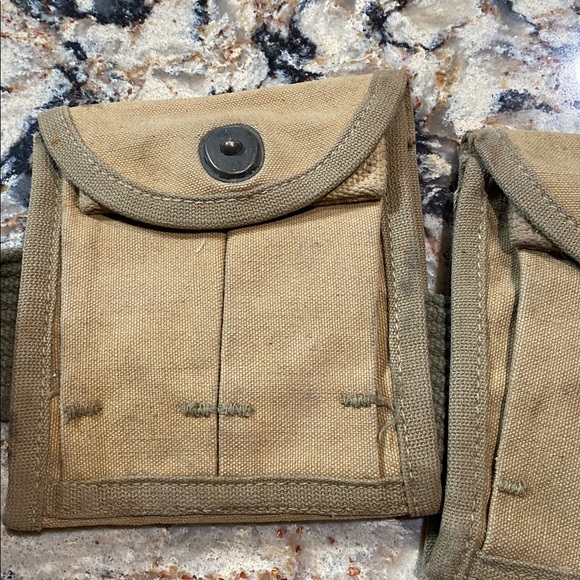World war 2 ammo belt WW2 military heavy duty belt with 4 pouches 1943 sf co inc - Picture 2 of 7